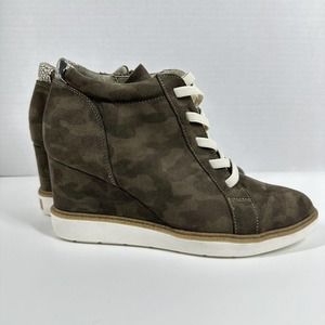 Dr. Scholl's Jones Camo Wedge Ankle Boots Women's Size 7.5 M Comfort Shoes
